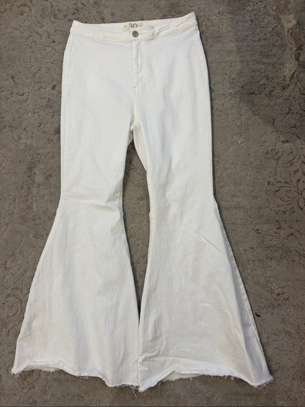 We The Free White Flare Wide-Leg Jeans